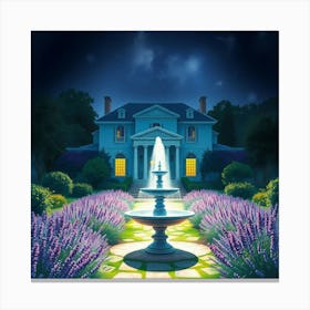 Garden At Night 2 Canvas Print