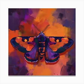 Moth on orange purple Canvas Print