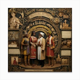 Group Of People In Costumes Canvas Print