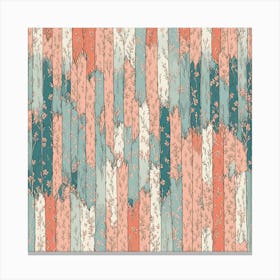 Wide Strips Dusty Teal, muted Coral, 210 Canvas Print