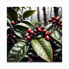 Coffee Berries In The Forest 1 Canvas Print