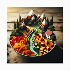 3d Food Art Canvas Print