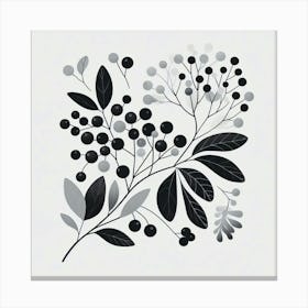 Scandinavian Art, Elderberries 3 Canvas Print