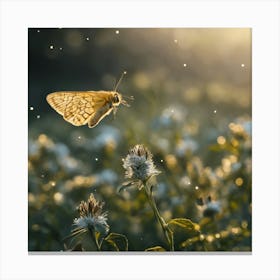 Butterfly In A Field Canvas Print