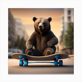 SKAKEBOARD BEAR AT PARK Canvas Print