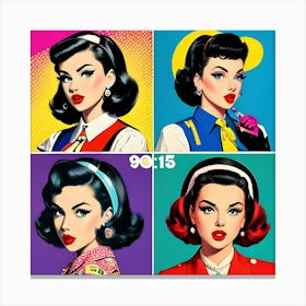 Pop Art Print, American Collage 1950's Style Canvas Print