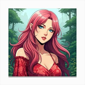 Pink Haired Enchantment Canvas Print