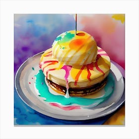 Watercolor Of A Cake Canvas Print