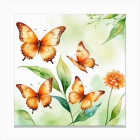 Watercolor Butterflies 08 Canvas Print