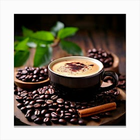 Coffee And Coffee Beans 11 Canvas Print