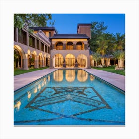 swimming california mansion Canvas Print
