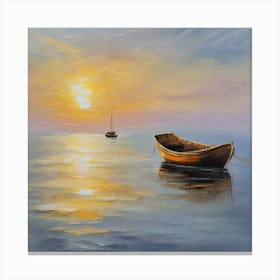 An Impressionist Seascape At Sunrise 1 Canvas Print