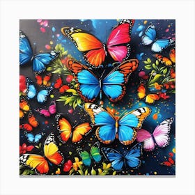 Butterflies In The Sky 20 Canvas Print