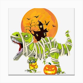 Halloween For Kids Dinosaur T Rex Mummy Pumpkin Canvas Print