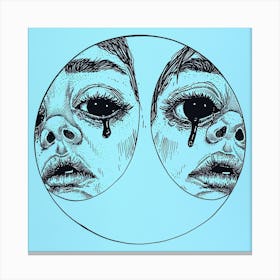 Two Crying Faces Canvas Print
