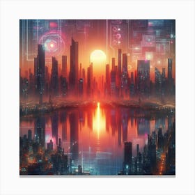 Futuristic Cityscape 16 Canvas Print