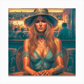 Girl In A Hat 1 Canvas Print