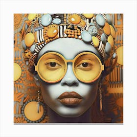 African Woman With Sunglasses Canvas Print