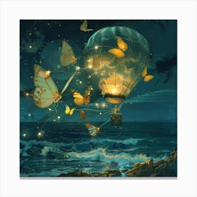 Hot Air Balloon With Butterflies 1 Canvas Print