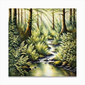 Stream In The Forest 6 Canvas Print