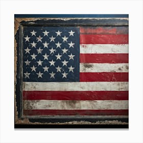 An Antique American Flag Resplendent With Immaculate Red Stars Scattered Against A Deep Blue Backgr (3) Canvas Print