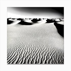 Sand Dunes, black and white monochromatic art 2 Canvas Print