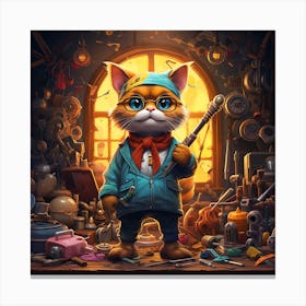 Cat In The Shop Canvas Print