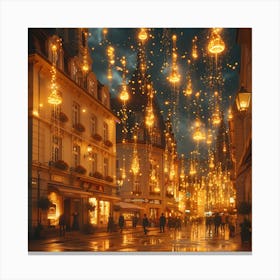 Christmas Lights In The City Canvas Print