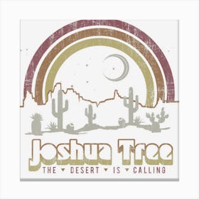 Joshua Tree Desert Rainbow Vintage Retro Outdoors Canvas Print