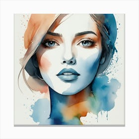 Watercolor Of A Woman 3 Canvas Print