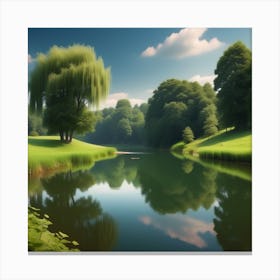 Peaceful Countryside Lake (16) Canvas Print