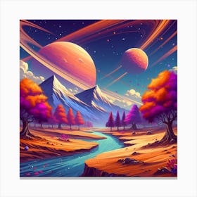 Saturn Landscape 1 Canvas Print