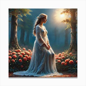 Girl In The Forest 9 Canvas Print