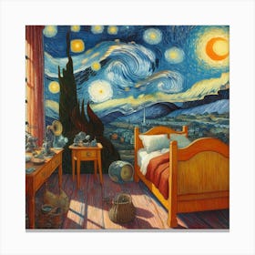 Van Gogh Painted A Bedroom With A View Of Martian Landscapes 2 Canvas Print