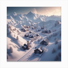 Snowy Village 1 Canvas Print