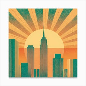Sunrise Over New York City Skyline Canvas Print
