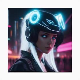 Neon Girl Canvas Print