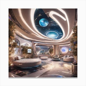 Futuristic Living Room 3 Canvas Print