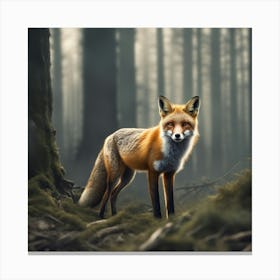 Fox In The Forest 53 Canvas Print