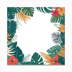 Tropical Leaves Frame Canvas Print