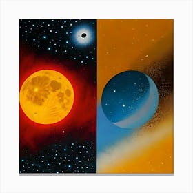 Two Planets In Space Canvas Print