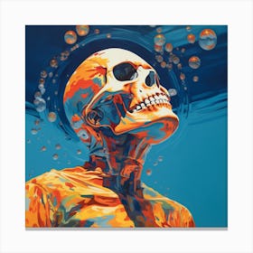 Skeleton In The Water Canvas Print