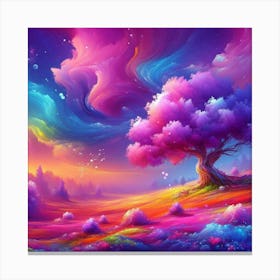 Colorful Tree In The Sky 3 Canvas Print