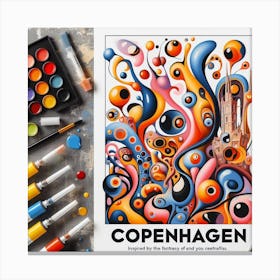 Copenhagen Travel Poster 1 Canvas Print