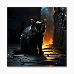 Leonardo Diffusion Xl A Pure Black Wall And A Black Cat With G 1 (1) Upscayl 4x Realesrgan X4plus Anime Canvas Print