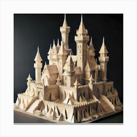 Vintage Castle Made Of Paper Art Canvas Print