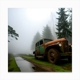 Old Truck In The Forest Canvas Print