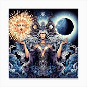 Goddess Of The Moon 2 Canvas Print