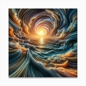 Sunrise Over The Ocean 5 Canvas Print