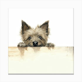 Dog Peeking Over The Fence 6 Canvas Print